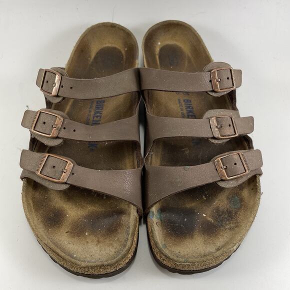 Birkenstock Florida Sandals Womens Size 42 US Size 11-11.5 Brown Leather Soft FB - Picture 3 of 10